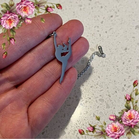 Stainless Steel gymnast Dancer Themed Pendant Necklace - Picture 1 of 8